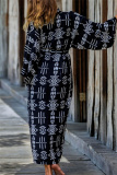 Casual Graphics Print Long Cardigan Belted Vacation Beach Swimwears Cover Up