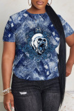 Casual Graphics Print O Neck Short Sleeve Oversize T-Shirts
