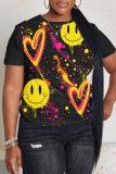 Casual Graphics Print O Neck Short Sleeve Oversize T-Shirts