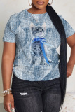Casual Graphics Print O Neck Short Sleeve Oversize T-Shirts