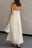 Casual Strapless Sleeveless Pocket Loose Vacation Tube Tops Maxi Dresses