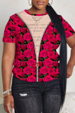 Casual Graphics Print O Neck Short Sleeve Oversize T-Shirts