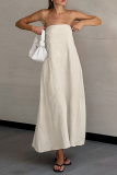 Casual Strapless Sleeveless Pocket Loose Vacation Tube Tops Maxi Dresses