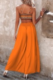 Casual Graphics Print Spaghetti Strap Sleeveless Vests Crop Tops And Wide Leg Pants Vacation Two Pieces Trouser Set
