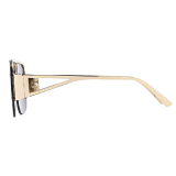 Retro Metal Semi-Rimless Square Shades With Anti-UV Protection Alloy Temples Sunglasses