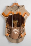 Casual Figure Print Sleeveless Irregular Hem Oversize Hooded Graphics T-shirt
