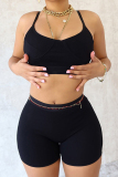 Street Backless V Neck Sleeveless Cami Crop Tops And Shorts Two Pieces Shorts Sets