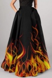 Casual Floral Print High Waist Formal Party Evening Pleated Maxi Skirts