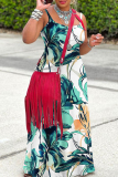 Sexy Floral Print Backless Sleeveless Spaghetti Strap Floor Length Long Baggy Vacation Maxi Slip Dresses