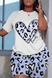 Casual Graphics Print O Neck Short Sleeve Oversize T Shirt And Shorts Sportwear Matching Short Set
