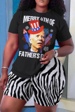 Casual Graphics Print O Neck Short Sleeve Oversize T-shirt And Shorts Two Pieces Shorts Sets