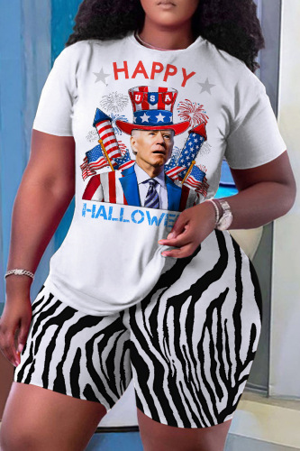Casual Graphics Print O Neck Short Sleeve Oversize T-shirt And Shorts Two Pieces Shorts Sets