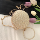 Casual Rainbow Color Knitting Vacation Beach Chains Bags