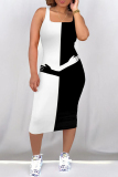 Casual Graphics Print U Neck Sleeveless Bodycon Midi Tank Dresses