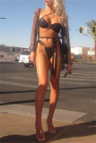 Sexy Beading Decor See-Through Cardigan Cover Up Beach Vacation Swimwears