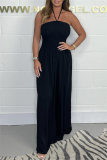 Casual Long Sleeve Belted Longline Cardigan And Sleeveless Halter Wide Leg Jumpsuits Vacation Two Pieces Matching Sets