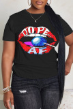 Casual Graphics Print O Neck Short Sleeve Oversize T-Shirts