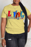 Casual Graphics Print O Neck Short Sleeve Oversize T-Shirts