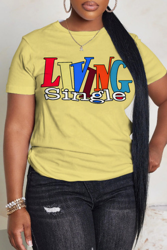 Casual Graphics Print O Neck Short Sleeve Oversize T-Shirts
