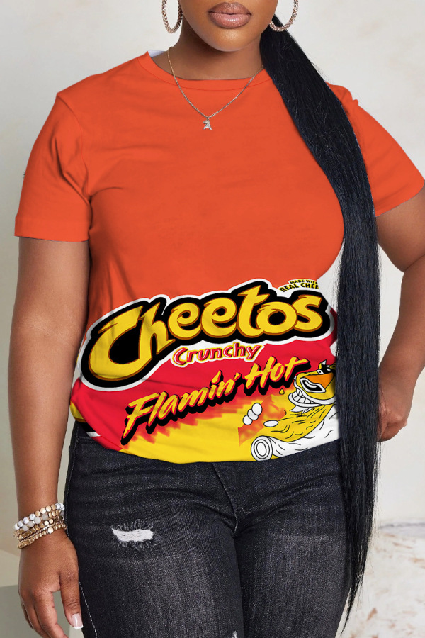Casual Graphics Print O Neck Short Sleeve Oversize T-Shirts