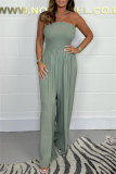 Casual Long Sleeve Belted Longline Cardigan And Sleeveless Halter Wide Leg Jumpsuits Vacation Two Pieces Matching Sets