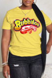 Casual Graphics Print O Neck Short Sleeve Oversize T-Shirts