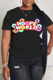 Casual Graphics Print O Neck Short Sleeve Oversize T-Shirts