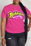 Casual Graphics Print O Neck Short Sleeve Oversize T-Shirts