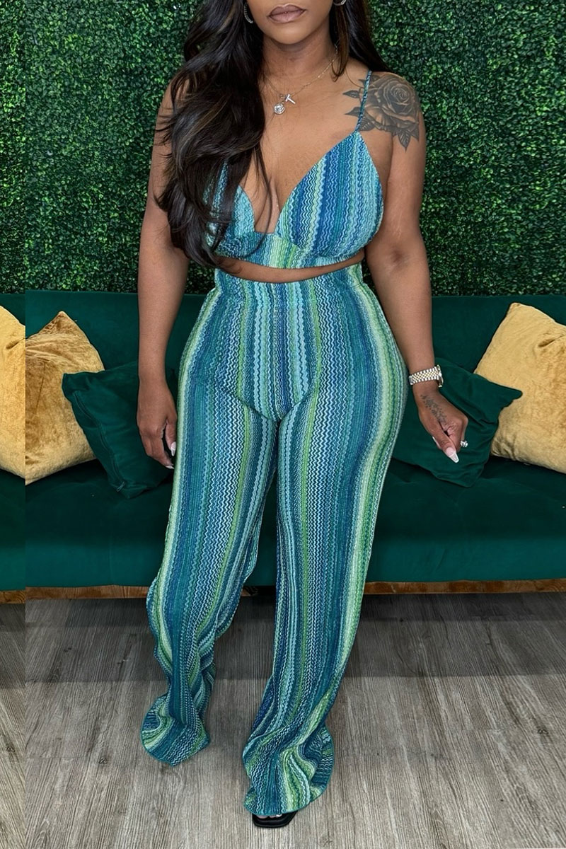 Elegant Spaghetti Strap Cami and Wide Leg Pants Set