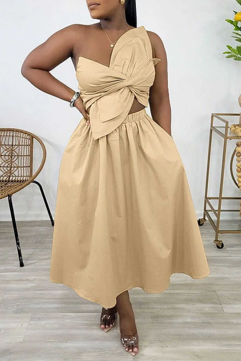 Ishani Hardware Decoration Strapless Top Beige
