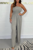Casual Long Sleeve Belted Longline Cardigan And Sleeveless Halter Wide Leg Jumpsuits Vacation Two Pieces Matching Sets