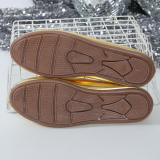 Casual Bow Decor Round Shallow Loafers Flats Shoes Toe Flat Office Lady Shoes