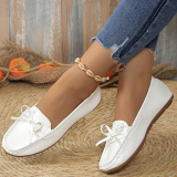 Casual Bow Decor Round Shallow Loafers Flats Shoes Toe Flat Office Lady Shoes