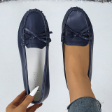 Casual Bow Decor Round Shallow Loafers Flats Shoes Toe Flat Office Lady Shoes