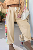 Casual Sportswear Graphics Print Gradient Draw String Lace Up Loose High Waist Sweatpant