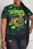 Casual Graphics Print O Neck Short Sleeve Oversize T-Shirts