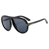 Casual Round Sunglasses Tinted Thick Frame Oversized Aviator Sunglasses