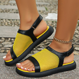 Casual Breathable Mesh Flat Sandals Round Open Toe Sandals