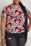 Casual Graphics Print O Neck Short Sleeve Oversize T-Shirts
