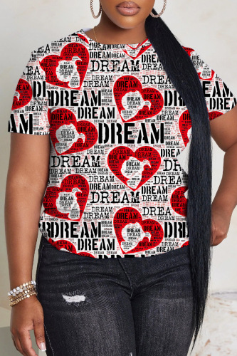Casual Graphics Print O Neck Short Sleeve Oversize T-Shirts