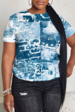 Casual Graphics Print O Neck Short Sleeve Oversize T-Shirts