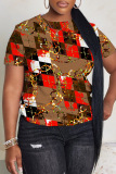 Casual Graphics Print O Neck Short Sleeve Oversize T-Shirts