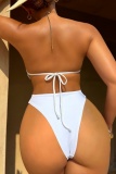 Chains Backless Sleeveless One Pieces Swimsuit Belted Vacation Beach Swimwears