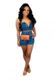 Yellow Denim Fashion Sexy Patchwork tassel HOLLOWED OUT Straight 