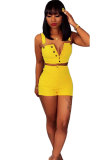 Yellow Denim Fashion Sexy Patchwork tassel HOLLOWED OUT Straight 