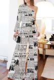 Formal One Shoulder Single Long Sleeve Lace Up Blouse And Wide Leg Pants Office Lady Two Pieces Suit Sets