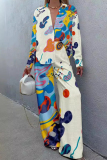 Casual Vintage Graphics Print Turndown Collar Short Sleeve Blouse And Wide Leg Pants Vacation Two Pieces Trouser Sets