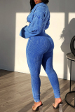 Cotton threaded Deep V Neck Long Sleeve Distressed Skinny Jumpsuit