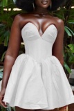 Sexy Formal Sleeveless Backless Strapless V Neck Party Evening Pleated Mini Dresses