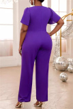 Formal Bow Decor Oblique Collar Flare Sleeve Cinch Waist Formal Party Evening Wide Leg Jumpsuits